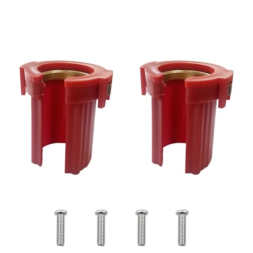 ZCLGOOD 2PCS Kitchen Faucet Fixing Nut ABS Plastic Lock Nut Anti Loosening Fastener Tool for Bathroom Threaded Pipe 32mm OD Red