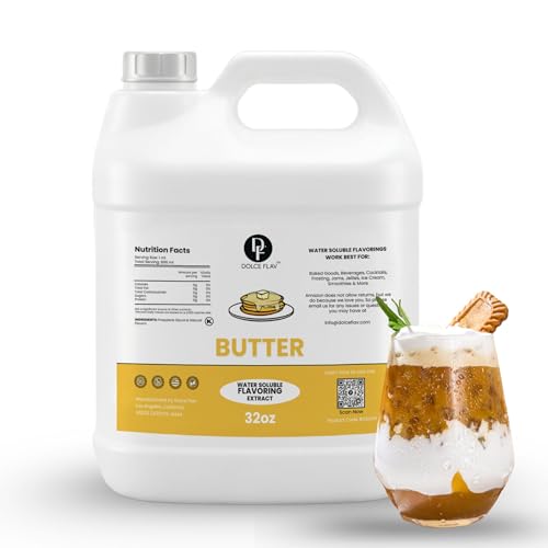 Image of Dolce Flav Butter Flavoring 32 oz - Bulk Butter Extract for Bakery Manufacturing, Restaurants & Foodservice