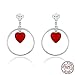 ZHOUYF Boucles d'oreilles Pendantes Créoles Pendantes Doux 925 Sterling Coeur en Argent Rond Forme De Cercle Romantique Boucles d'oreilles pour Les Femmes Boucles d'oreilles Bijoux Cadeau