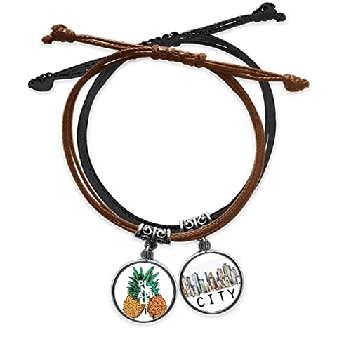 Bracelet corde pineapple en cuir tendance fruits tropicaux pour un style sidi unique