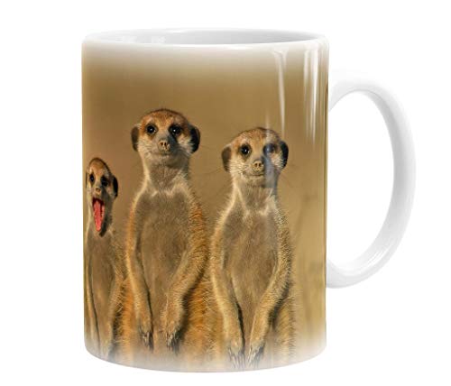 Merchandise for Fans Becher aus Keramik - 330 ml Motiv: Erdmännchen in der Kalahari (01) Cover