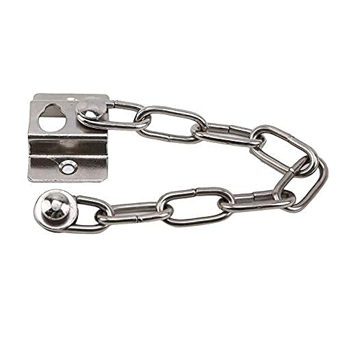 2 Catene Di Sicurezza Per Porta In Acciaio Inossidabile - Con Viti E Pulsante Anticaduta - Foto 12