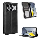 Fitudoos Handyhülle für Xiaomi Poco F8 Ultra Hülle Leder, Premium Leder Klapphülle [Kartenschlitzen] [Magnetverschluss] [Standfunktion] [Anti-Fall] [Anti-Kratzer] - Schwarz