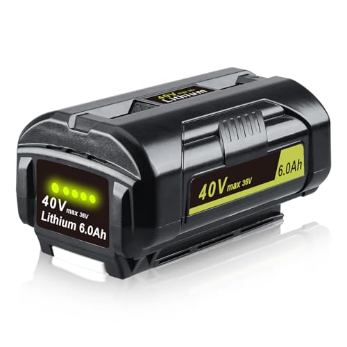 VANTTECH OP4040A1 40V 6.0Ah Lithium-ion Battery Replacement for Ryobi 40V Battery OP4040 OP4050A OP4026 OP40201 OP40261 OP4030 OP40301OP4050 OP40601 mit LED Indicator