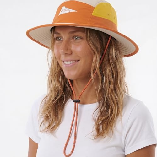 Image of Color-Blocked Fisherman Style Sun Hat for Outdoor Camping, Surfing & Vacations - Wide Brim, UV Protective, Anti-Slip