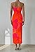 PRETTYGARDEN Women's Summer Maxi Bodycon Dresses Strapless Tube Top Printed Long Party Club Slit Dress (Orange Red Big Floral,Small)