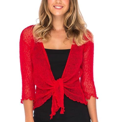 Image of Back From Bali Womens Sheer Shrug Cardigan Lightweight Knit