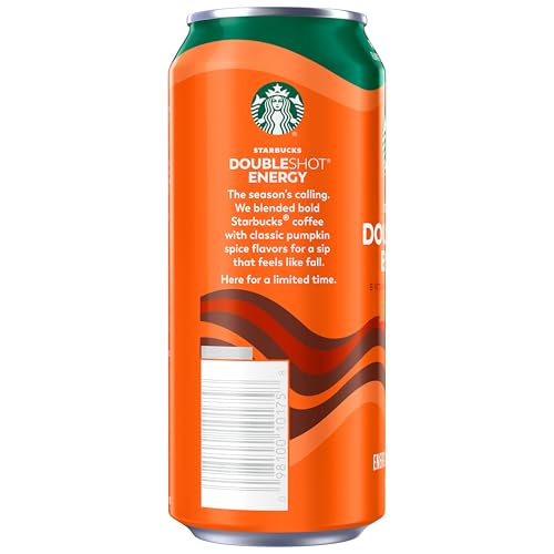 Image of Starbucks Doubleshot Energy Drink, Pumpkin Spice, 15 fl oz Cans (12 Pack) | Iced Coffee, Coffee Energy Drink, Made with Ginseng, Guarana, Riboflavin, Niacin, and B6