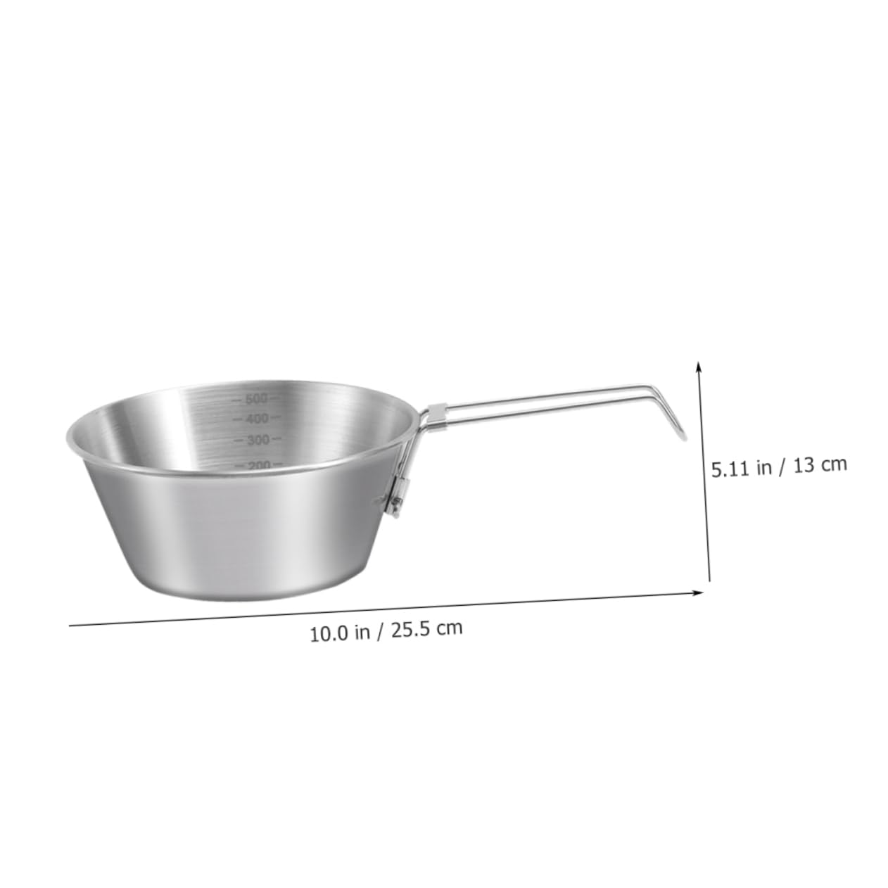 SUPVOX Stainless Steel Camping Bowl with Folding Handle Multi-use Picnic Barbecue Bowl Collapsible Camping Utensil Set