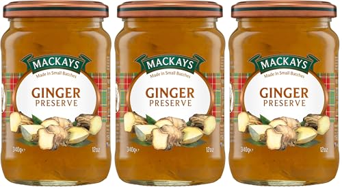 Image of Mackays Ginger Preserve Jam 340 gm | Imported from Scotland | Made with Whole Fruits | Vegan | Gluten-Free | No Artificial Colors or Preservatives (Pack of 3)