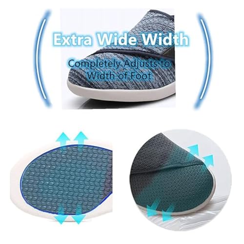 Mens Diabetic Edema Shoes, Summer Mesh Plus Size Breathable Adjustable Diabetic Sandals for Men, Lightweight Wide Feet Walking Edema Sneakers, for Elderly Foot Pain Relief Neuropathy2