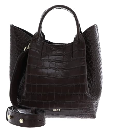 Sac à épaule Shopper Essential ABRO marron foncé grand cabas cuir femme