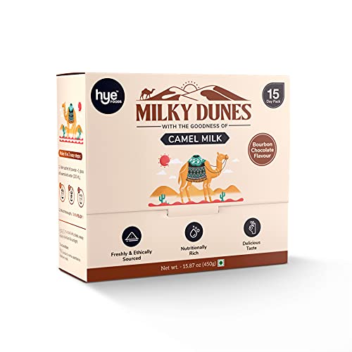 Hye Foods Milky Dunes L Camel Milk Powder | Bourbon Chocolate L 30G X 15 Sachets | 15 Days Pack L 450Gms | 15.87 Oz #TOP6