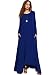 MakeMeChic Women's Long Sleeve Casual Loose Pocket Maxi Long Party Dress Blue L