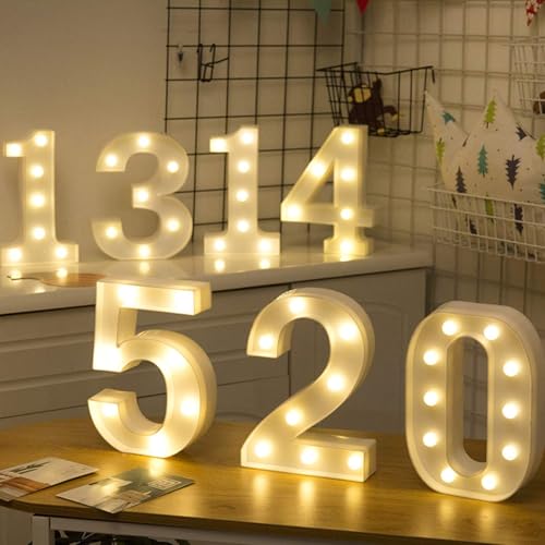 Image of LED Marquee Number Light Sign for Party Family Wedding Decor Walls Hanging (Number 6)