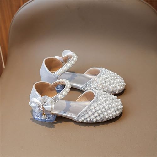 Generic Girls Dress Wedding Party Pearls Sandals Little Girl Princess Low Block Heel Mary Jane Ankle Strap Casual Shoes2