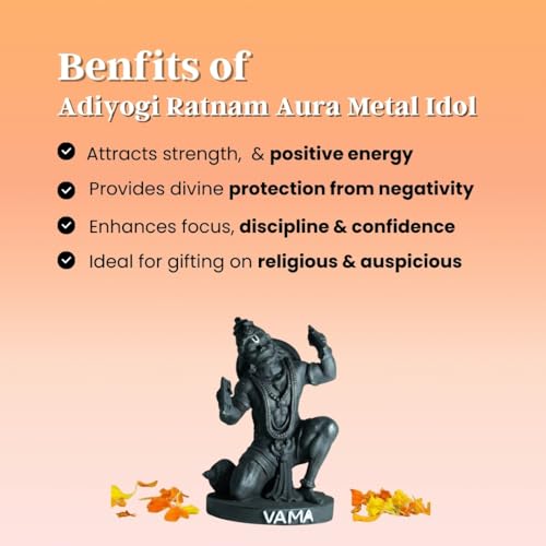 Image of VAMA Siddh Hanuman Idol for Car Dashboard | HanumanJi Ki Murti | Hanuman Murti for Home Puja | 8 cm Height, Orange Black, 3D Printed, UV Resin | God Idols for Car Dashboard, Mandir, Office