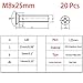 20 Pcs M8-1.25x25mm Flat Head Machine Screws, Phillips Cross Screw, Phillips Drive，304 Stainless Steel, Fasteners Bolts，Countersunk Machine Screws