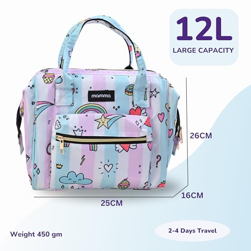 Image of MAMMA Diaper Bag for mothers for travel | Small Baby Bag for mother Travel, 3 ways carry | Mini Diaper Bags for Mom for Travel, Waterproof Baby Diaper Bag for mother carry with 9 months warranty