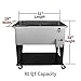 SHAREWIN 80 QT Rolling Cooler Cart Ice Chest for Outdoor Patio Deck Party Portable Party Bar Cold Drink Beverage Cart Tub, Backyard Cooler Trolley on Wheels with Shelf, Bottle Opener Silvery