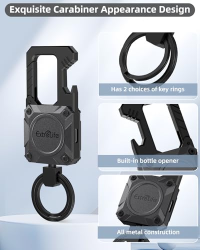 Image of ExtreLife Keychain, Works with Apple Find My, Bottle Opener, Carabiner Car Key Chains with Gps Tracker