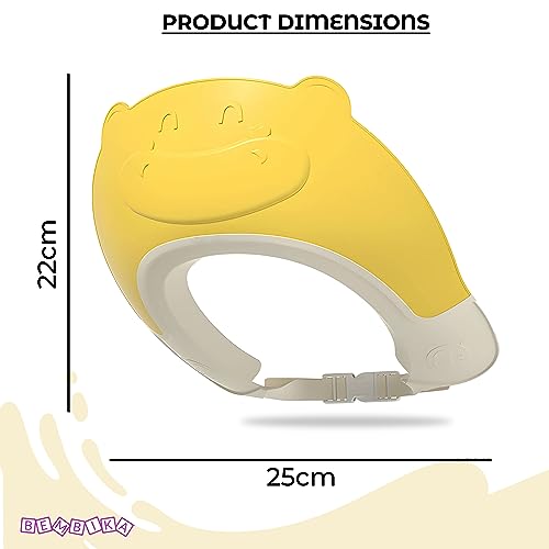 Image of Bembika Baby Shower Cap For Washing Hair, Eye Protection And Hair Wash Reusable, Waterproof, And Comfortable For Babies - (Bear Yellow)