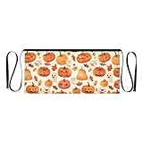 Kürbis-Gemüse-Schürze, nahtloses Muster, 30,5 cm, wasserabweisend, 3 Taschen, Kellnerschürze, kurze Schürzen zum Servieren für Erwachsene, Männer, Frauen, Restaurant, Happy Halloween Muster Kürbis und