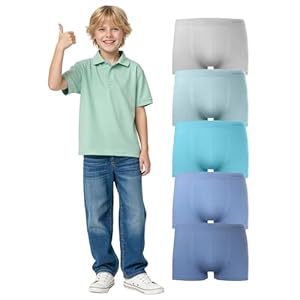 Channo Jungen Boxershorts Nahtlos Premium: Weiche Atmungsaktive Polyamid Unterhosen für Kinder Ideal für den Alltag 5er Pack