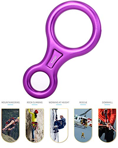 CyberDyer 35KN Figura 8 Descendente, Figura de resgate 8 Equipamento de Rapel Belay Dispositivo Plac