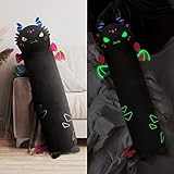 Mewaii Long Dragon Plush Body Pillow, 20” Luminous Light Up Dinosaur Stuffed Animals Kawaii Night Light Plushies Pillow Glow in The Dark Gift for Girls Boys