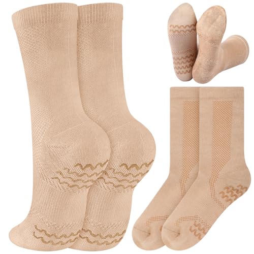 Twistover Dance Non Slip Socks with Spin Spot Compression Ankle Socks Ballet Dance Stockings for Women Girls Dancer(Light Skin Tone 7-10)