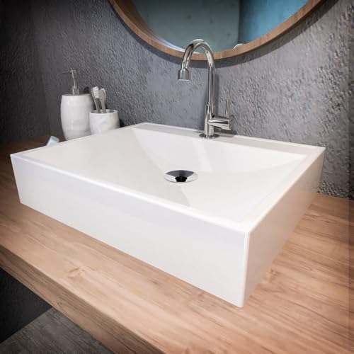 Cuba Sobrepor Banheiro 50x40cm Mármore Sintético Vicenza