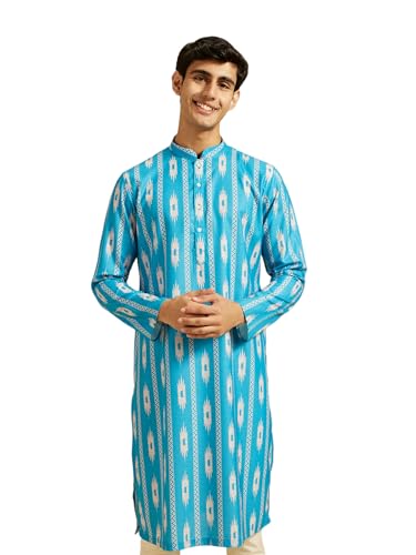 Image of DIWAS BY MANYAVAR Men's Cotton Blend Printed Kurta (1pc)