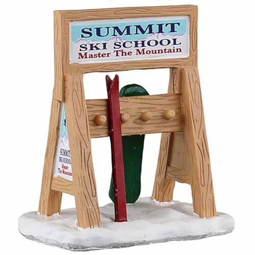 Signalétique de ski Lemax rustique suspendue pour diorama Noël - 2