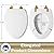 Mayfair Benton Toilet Seat with Brushed Gold Hinges, Slow Close Wood Seat, Secure Metal Hinges, Easy Install, Elongated, White