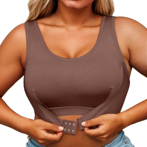 Sujetador Deportivo Inalámbrico Cómodo para Uso Diario con Cierre Frontal y Soporte Ajustable Diseño Sin Ideal Todas Estaciones (Dark Purple, XL) #5782