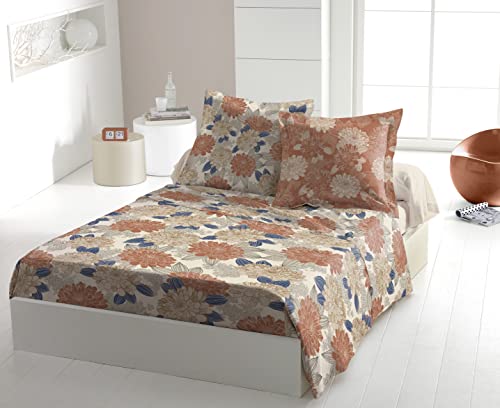 Funda nórdica de algodón 100% y 57 hilos acabado VENDOMES Taupe para cama individual 5
