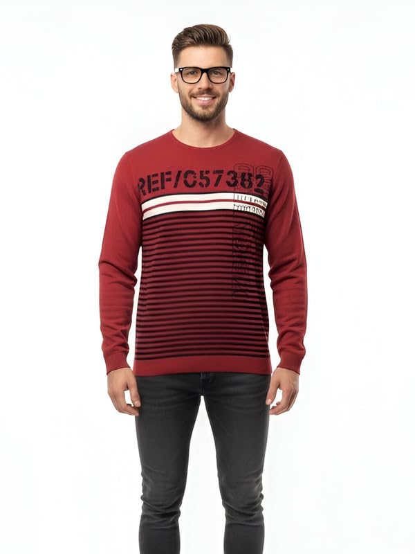 forwards Printed Crew-Neck Full-Sleeve Knitted Sweater for Men [100% Cotton]-picture-53