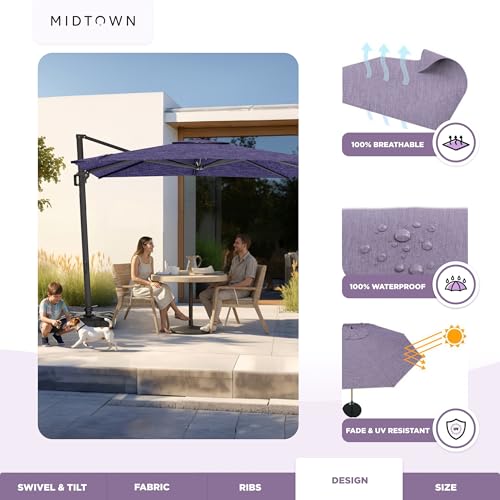 Image of Midtown Umbrellas Grande Square - 9 x 9 Ft Cantilever Umbrella