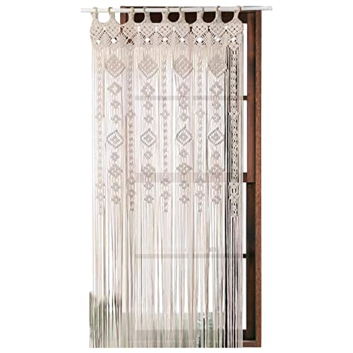 BAAROO Boho Macrame Tende, Boho Woven Wall Hanging Tende per finestre, Porta Finestra Tende Decor Matrimonio Sfondo Arco, Armadio Divisorio Boho Wall Decor