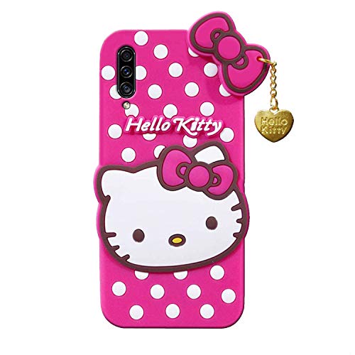 Image of Unirock Hello Kitty Back Case Cover for Samsung Galaxy A30s| 3D Cute Hello Kitty Case |Soft Silicone Rubber Back Cover with Pendant Kitty Cover for Samsung Galaxy A30s (Pink)