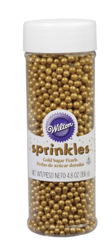 Wilton 710-1173 Perlas de azúcar, 4.8 onzas, oro