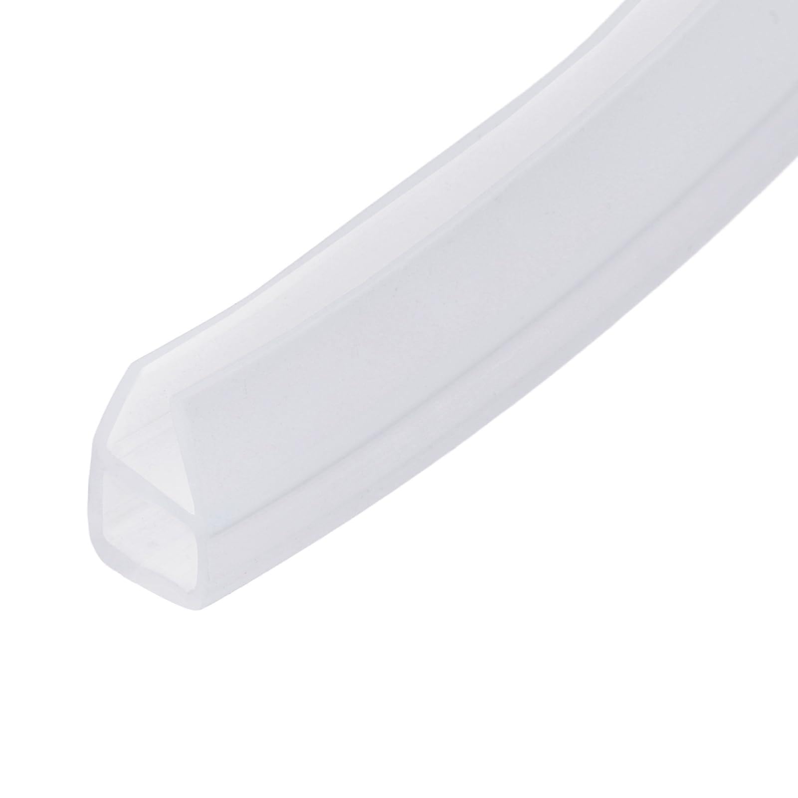PATIKIL Shower Door Seal Strip (for 8mm Thick Glass, 3.3 m Long) U-Shape Silicone Rubber Frameless Glass Door Sealing Strip to Stop Leaks Flexible Weather Stripping Fits for Bathroom