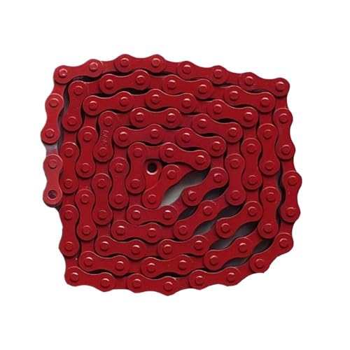 Chaîne de vélo vtt route vitesse unique 94 sections acier léger rouge