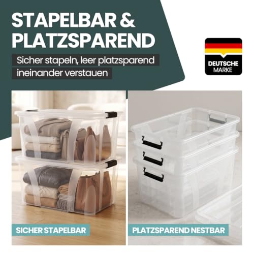 Kreher Aufbewahrungsbox Master mit Deckel transparent (80 Liter) – Ansicht 4