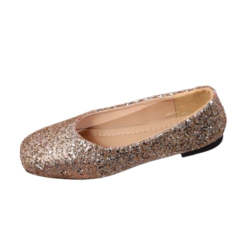 MODSGUE Bailarinas clásicas para mujer, con lentejuelas, elegantes, brillantes, brillantes, brillantes, brillantes, cómodas, fiestas, bodas, zapatos de invierno, zapatos de bailarina, dorado, 43 MODSGUE Bailarinas clásicas para mujer, con lentejuelas, elegantes, brillantes, brillantes, brillantes, brillantes, cómodas, fiestas, bodas, zapatos de invierno, zapatos de bailarina, dorado, 43
