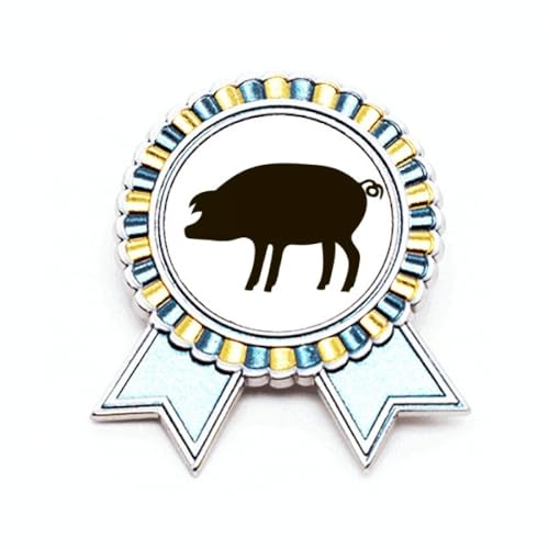 Broche cochon noir Winner Award accessoire fantaisie métal taille M