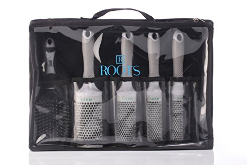 Image of ROOTS Professional Hair Brush Set of 6| For Detangling /Styling | Includes Paddle Brush, Barrel Brush & Teaser Brush | All Hair Types | For Men & Women | Ideal for Salon /Home Use | Model No - PECXPIP