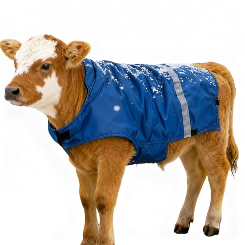 Manta para terneros - Protector antiviento para el vientre Pequeños Ropa Para Ganado, Manta Ajustable Para Calefacción Del Ganado, Chaqueta Calentador De Terneros A Prueba De Viento Para Granero