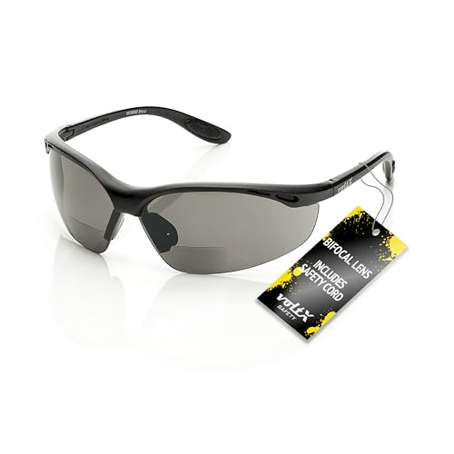 voltX CONSTRUCTOR BIFOKALE Schutzbrille mit Lesehilfe (RAUCHGRAUE +2.0...